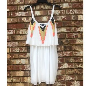 🌻 Aztec Print White Dress 🌻